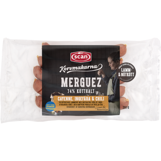 Merguez Lamm- och Nötkorv 200g