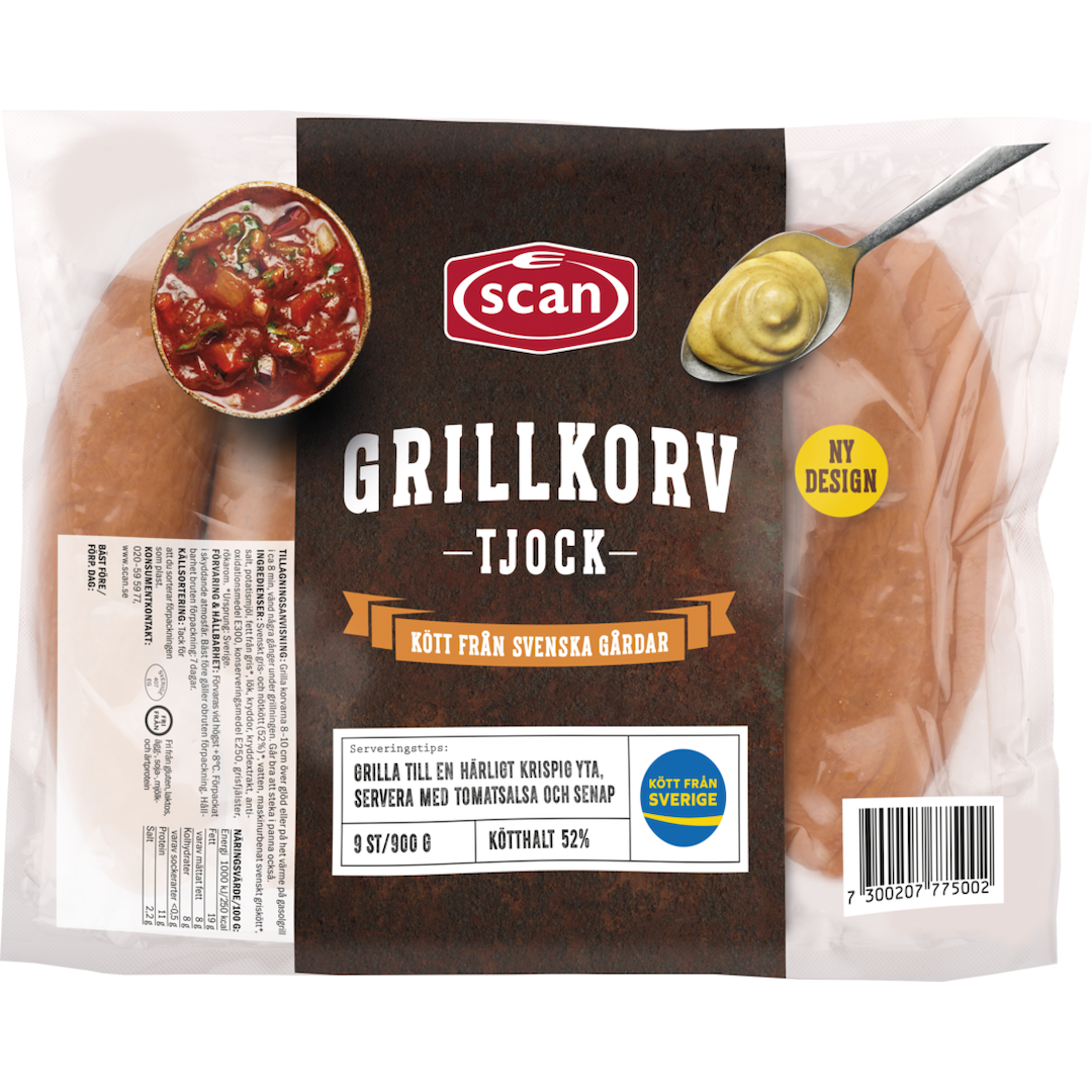 Tjock grillkorv 900g